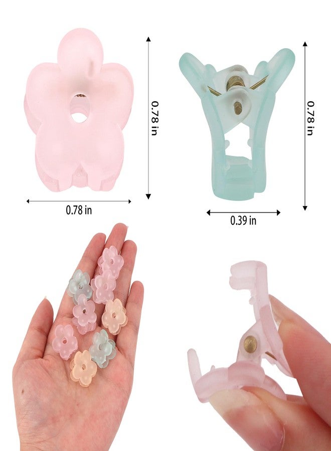YISSION 20 Pcs Mini Flower Hair Clips for Girls Women Small Flower Claw Clips for Thin Thick Hair Tiny Hair Clips with Box Package Colorful Hair Accessories for Girls Women (5 Matte Colors) - Image 3